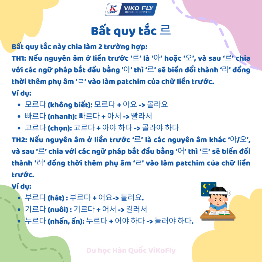 7 bất quy tắc trong tiếng Hàn