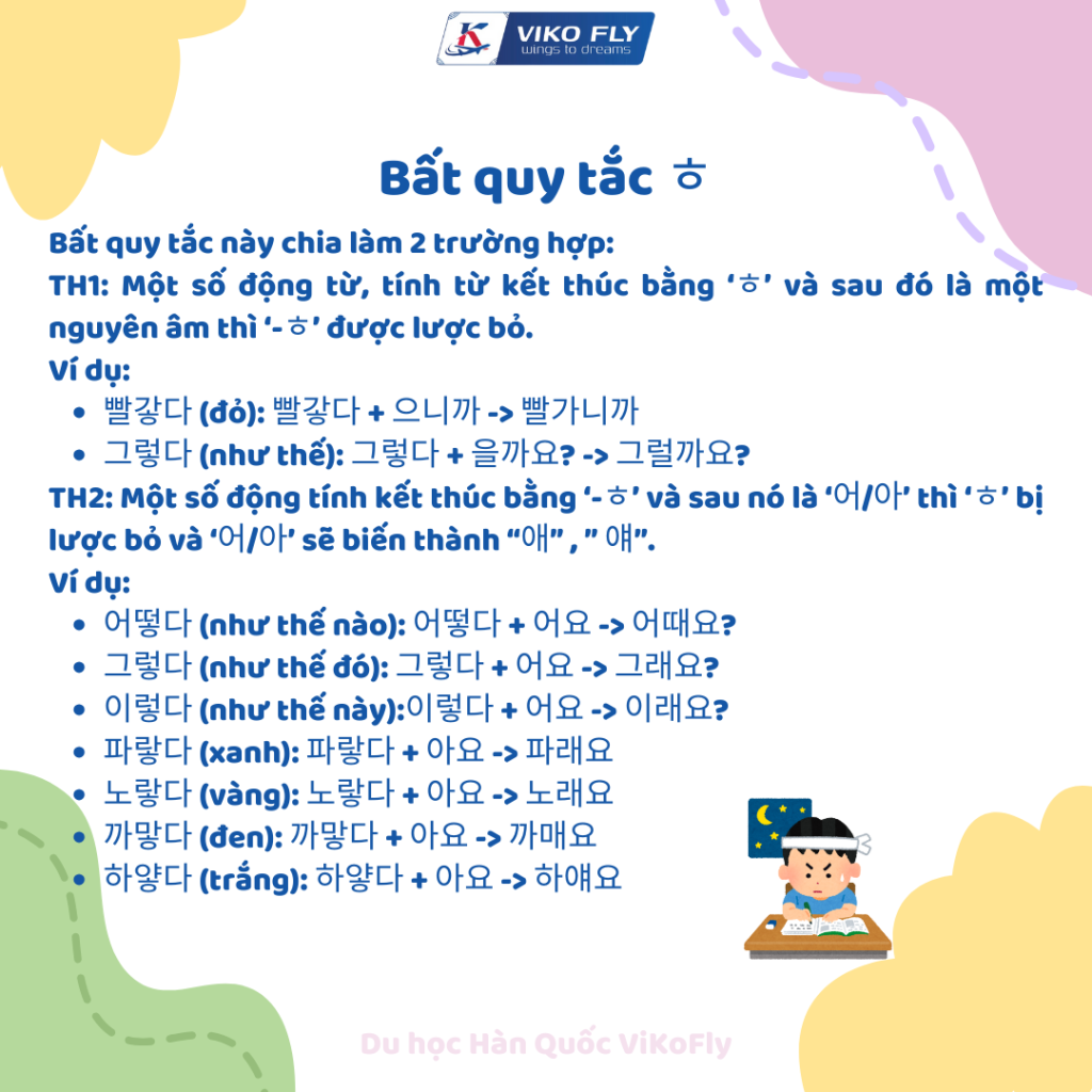 7 bất quy tắc trong tiếng Hàn