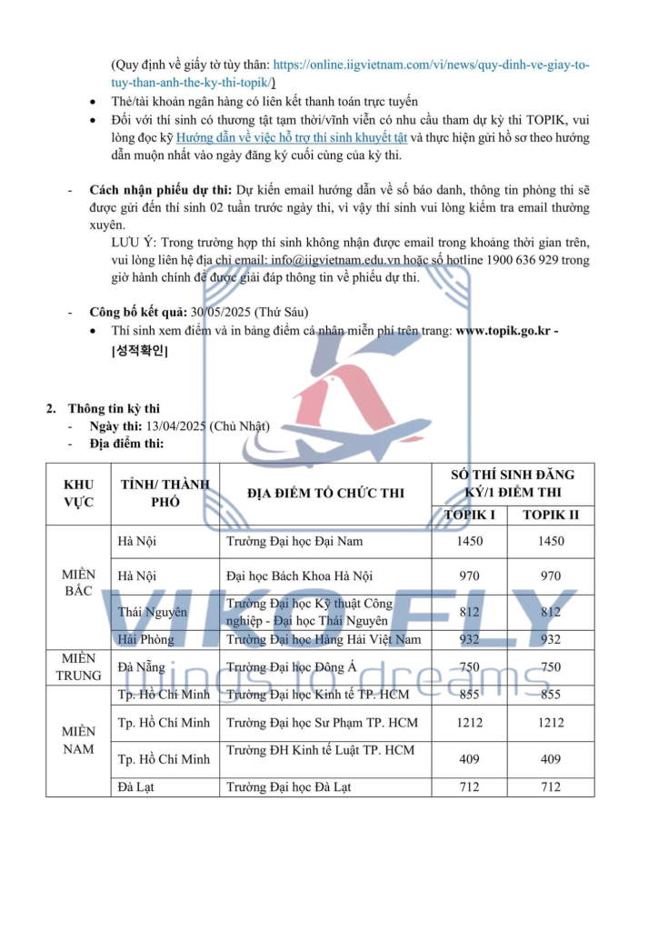 IIG VIỆT NAM THÔNG BÁO MỞ ĐĂNG KÝ KỲ THI TOPIK LẦN THỨ 99 IIG VIỆT NAM THÔNG BÁO MỞ ĐĂNG KÝ KỲ THI TOPIK LẦN THỨ 99